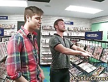 Hot Public Gay Sex In A Video Store 1