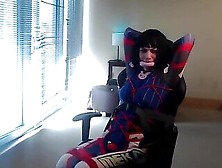 Crossdresser In D Va Bodysuit Tied To A Gaming Chair Pa