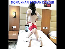 Mona Ass Dance On Hotel Bed High Heels And Dressed In Red Lingerie For Your Enjoyment