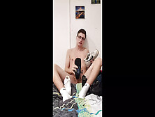 Sitting In Bed And Fucking With Sneakers