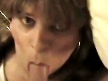 Crossdresser Gets A Mouthful Of Cum