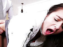 Muscled Guy Drills Huge Dick Into Teen's Tight Cunt