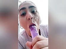 Masturbating In Tennis And Fucking Her Pussy With A Dildo