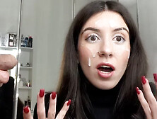 Ruined Makeup with Cum on Face - Public Cumwalk Covered in Sperm