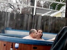 caught neighbor hot tub nude sex jacuzzi