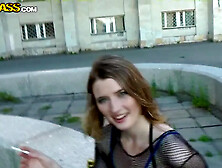 Slutty Blonde Having A Dirty Talk In The Street