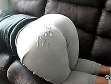 The neighbour's cuckold is not there and his wife lends me her butt to see him,  jerk me off and cum on it