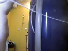 Chubby mature lady rubs lotion on body