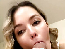 Selfie Blowjob! Sweet Angel Filming Herself While Sucking Leo Casanova's Huge Cock!