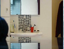 in the bathroom of my grandma caught her nake