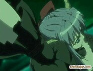 Busty hentai clings and restrains her body by water