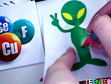 Squealing young blonde Samantha Rone deepthroats before sex