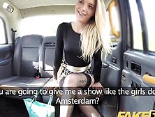 Fake Taxi Sexy Holland Lady With Short Skirt And Stockings