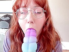 Horny Redhead Bounces On Her Unicorn Dildo Until She Soaks The Floor