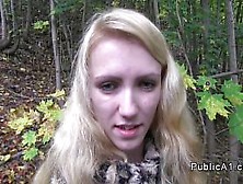 Blonde Czech Babe Fucking Outdoors Pov