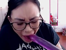 Teen Messy Dildo Blowjob