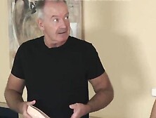 Teen with beautiful sucking lips fucks grandpa hardcore