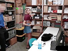 Skinny teen shoplifter has to fuck a cop for freedom