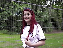 GERMAN SCOUT - Red-head Football Fan Mia May Pickup for Public Anal Fuck at Public Viewing
