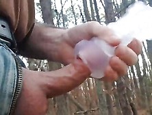 Masturbating In The Woods Big Rope Cum