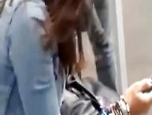 Cumming On Girl At Bus Stop