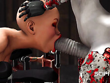 A Hot Bald Young Hottie Gets Fucked By A Sex Cyborg In The Dungeon