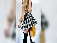 A Schoolgirl With A Fox Tail Is Having Fun.  Madamfox