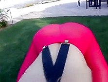 Bitch Sucks Fat Cock Outdoors Pov