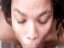 Cutie Sucking Ebony Shlong In Shower