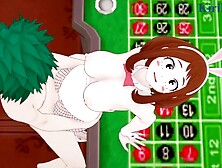 Ochako Uraraka and Izuku Midoriya have intense sex in a casino.  - My Hero Academia Cartoon