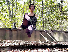 She Wants Her Stinky Feet Worship in the Park