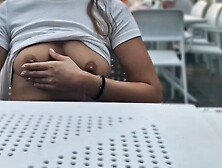 Flashing Boobs In A Restaurant