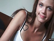 Skinny teen striptease and slow deepthroat
