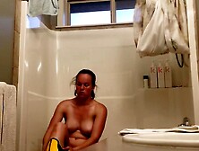 Teen 18+ Step Mom Amy Real Spy Shower 4A - Sweaty After Soccer Game