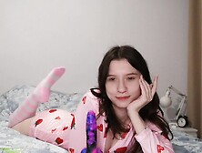 Try Not To Jizz - Polish Foot Joi.  Having Fun With Horny Teenage Whore In Her Pijama