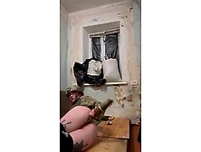 Female Soldier fucks herself with RPG round