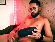 Big Cock Latino Camilo Brown Testing Honeyplaybox Dayo Vibrating,  Heating And Clamping Masturbator