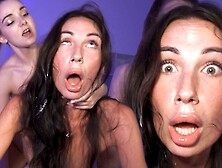 Submissive Bimbo Teeny Cumming Her Brains Out During Cervix Crushing FFM Rough Fuck