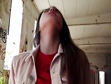 Ukrainian angel bangs outdoor pov
