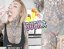 Suck It - Full Body Tattoo Alt Girl Stripping With Becky Holt