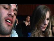 College hoe doing hard cock at the movies