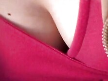 A hot public downblouse look see of a japanese girl's boobs