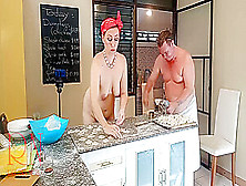 Regina Noir - Nudist Housekeeper Cooking At The Kitchen.  Naked Maid Makes Dumplings.  Naked Cooks.  Part 5