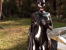 Fetish Queen Latex Lucy Fucks Herself Outdoors With Dildo 21 Min