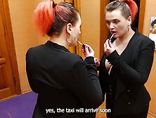 sperm on my ex-wife's face while she was waiting for a taxi to go on a business trip