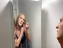 Young Shemale Solo,  Sexy Crossdresser Heavy Makeup Fucked