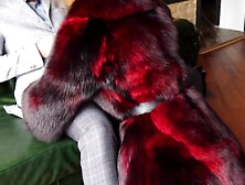 CLASSIC STYLE sex inside ebony panties and fur coat! COWGIRL