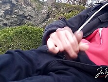 Homo Oriental twink Jon Arteen wanks outdoor winter risky,  ruined climax,  large spunk flow cleans semen haunch