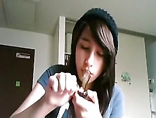 That hippie dark brown sweetheart on livecam enjoys a portion of bong