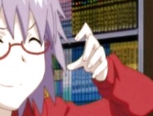 Anime chick with pink hair seduces a nerdy hottie into library lesbian lovemaking